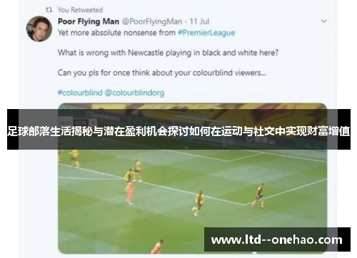 足球部落生活揭秘与潜在盈利机会探讨如何在运动与社交中实现财富增值